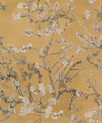 Almond Blossoms - Ochre Wallpaper