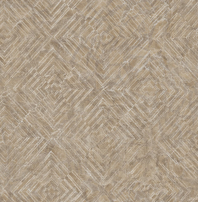 Labyrinth Bronze Geometric Wallpaper