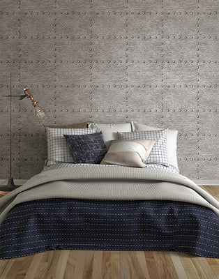 Otto Silver Hammered Metal Wallpaper