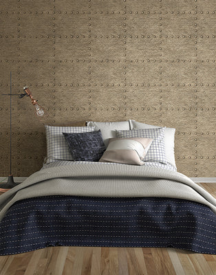 Otto Bronze Hammered Metal Wallpaper