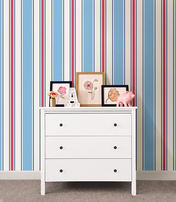 Sunshine Stripe Red Stripe Wallpaper