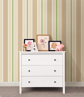 Sunshine Stripe Light Green Stripe Wallpaper