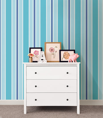 Sunshine Stripe Teal Stripe Wallpaper