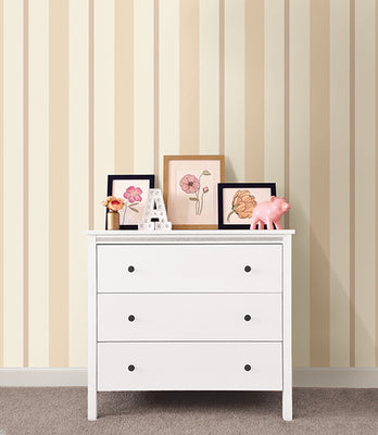 Sunshine Stripe Taupe Stripe Wallpaper