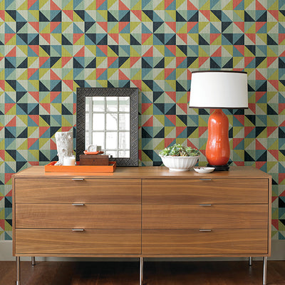 Puzzle Blue Geometric Wallpaper