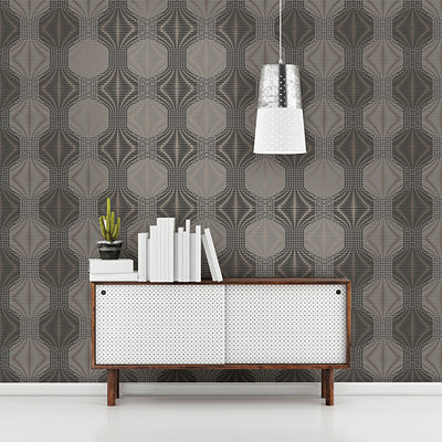 Optic Brown Geometric Wallpaper