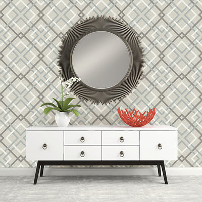 Saltire Taupe Plaid Wallpaper