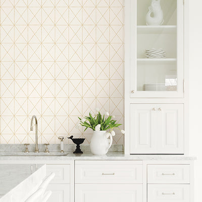 Intersection Gold Geometric Wallpaper