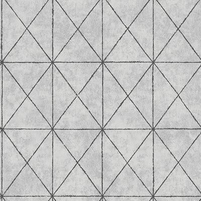 Intersection Silver Geometric Wallpaper