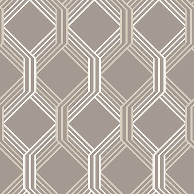 Linkage Brown Trellis Wallpaper