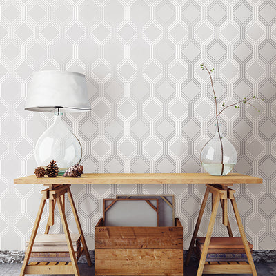 Linkage Grey Trellis Wallpaper