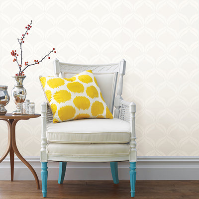 Petals Ivory Ogee Wallpaper