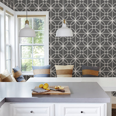 Savvy Black Geometric Wallpaper