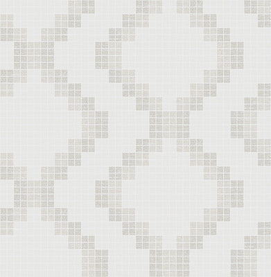 Mosaic Taupe Grid Wallpaper