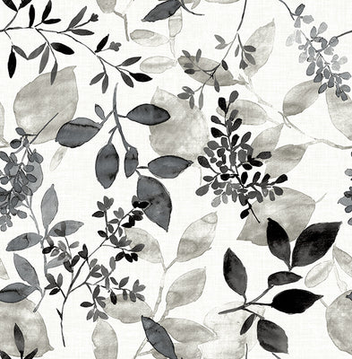 Gossamer Black Botanical Wallpaper