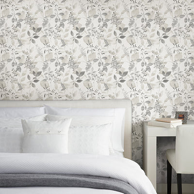 Gossamer Grey Botanical Wallpaper