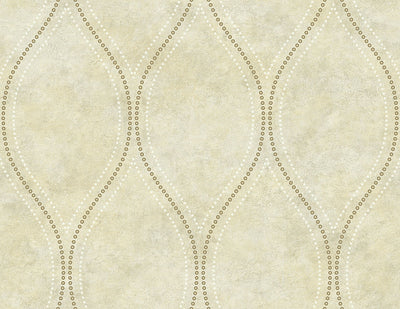 Eira Beige Marble Ogee Wallpaper