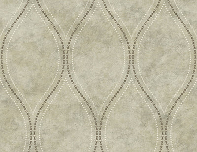 Eira Light Brown Marble Ogee Wallpaper