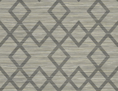 Vana Grey Woven Diamond Wallpaper