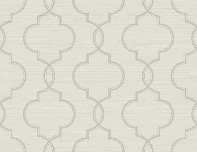 Malo Light Grey Sisal Ogee Wallpaper