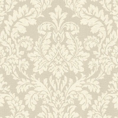 Honor Beige Damask Wallpaper