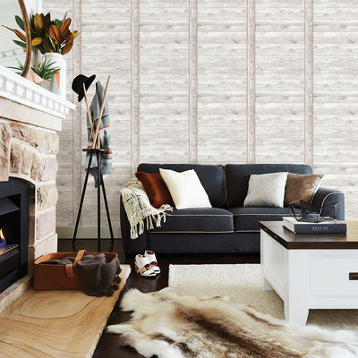 Absaroka Off-White Shiplap Wallpaper