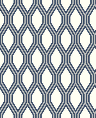 Honeycomb Navy Geometric Wallpaper