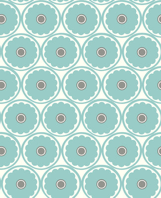 Buttercup Turquoise Flower Wallpaper