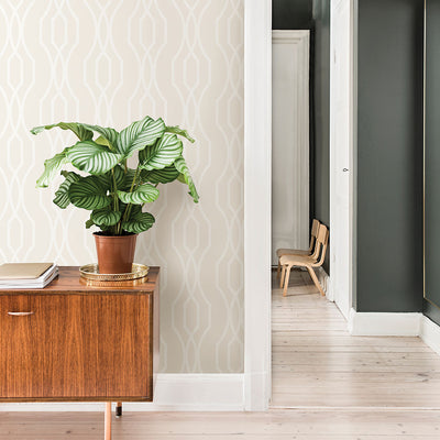 Coventry Eggshell Trellis Wallpaper