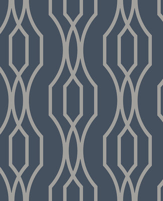 Coventry Blue Trellis Wallpaper