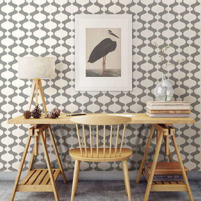 Ashbury Grey Retro Wallpaper