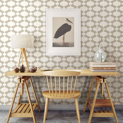 Ashbury Taupe Retro Wallpaper