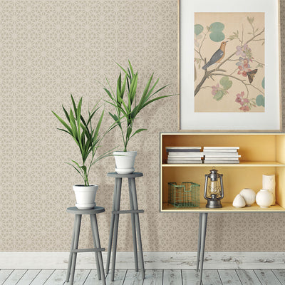 Prism Taupe Geometric Wallpaper