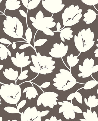 Astrid Chocolate Floral Wallpaper