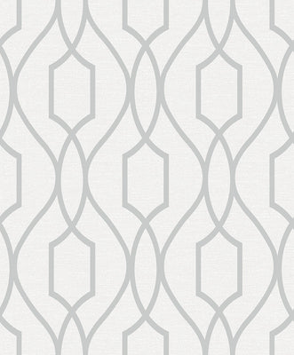 Evelyn Silver Trellis Wallpaper