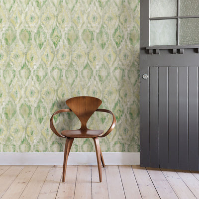 Gilboa Green Ikat Wallpaper