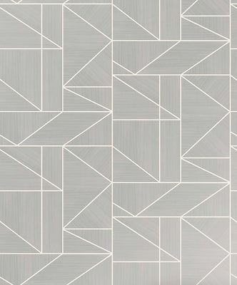 Malvolio Silver Geometric Wallpaper