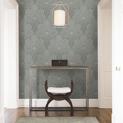 Triumph Grey Medallion Wallpaper