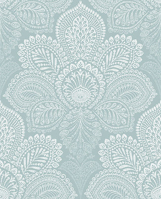 Triumph Light Blue Medallion Wallpaper