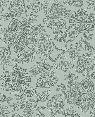 Larkin Green Floral Wallpaper