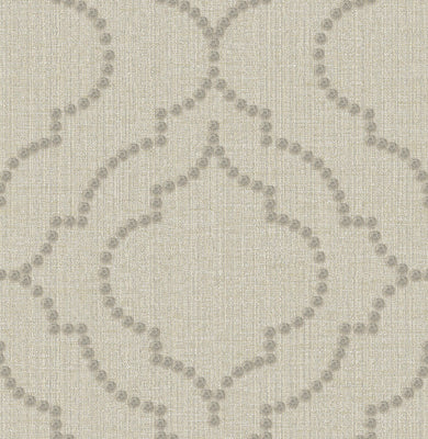 Chelsea Taupe Quatrefoil Wallpaper