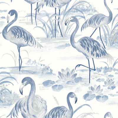 Everglades Blue Flamingos Wallpaper