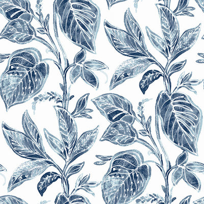 Mangrove Blue Botanical Wallpaper