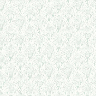 Santiago Teal Scalloped Wallpaper