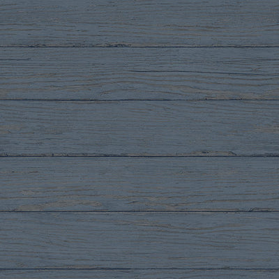 Rehoboth Navy Distressed Wood Wallpaper