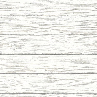 Rehoboth White Distressed Wood Wallpaper