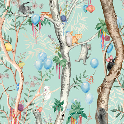 Feline Fiesta Wallpaper - Sorbet