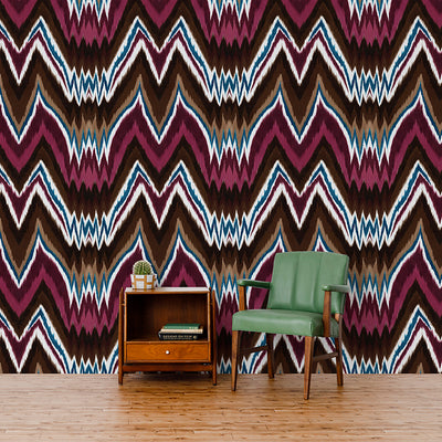 Glam Rock Ikat Wallpaper - Jewel