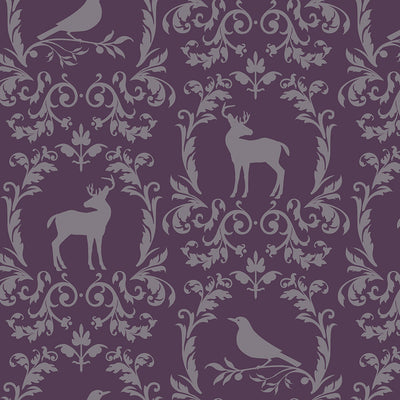 Fauna Wallpaper - Plum