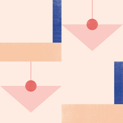 Little Haiti Wallpaper - Pink and Blue